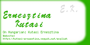 ernesztina kutasi business card